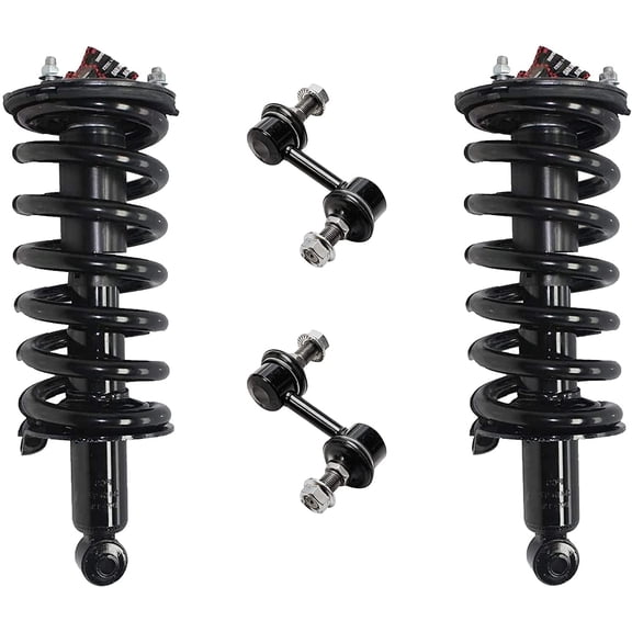 Detroit Axle - 4WD Front Struts Sway Bars kit for 05-15 Nissan Armada, 04-15 Titan, 04-10 QX56, Complete 2 Struts with Coil Spring 2 Sway Bars Replacement Quick Install Ready Struts Shocks Assembly