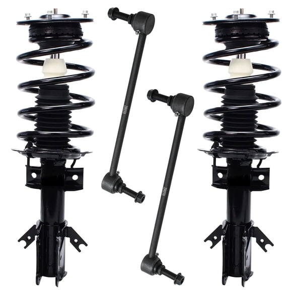 Detroit Axle - FWD Front Struts Sway Bars for 2013-2020 Ford Fusion Complete 2 Struts w/Coil Spring 2 Sway Bar Links 2014 2015 2016 2017 2018 2019 Replacement, Quick Install Ready Strut Shock Assembl