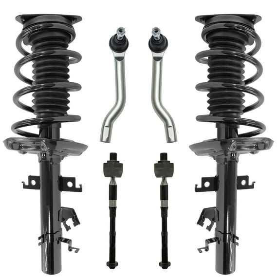 Detroit Axle - Front Struts Tie Rods for 14-20 Nissan Rogue Sport 17-19 Qashqai, 2 Struts with Coil Spring 4 Inner Outer Tie Rods 2014 2015 2016 2017 2018 2019 2020 Replacement Suspension Kit