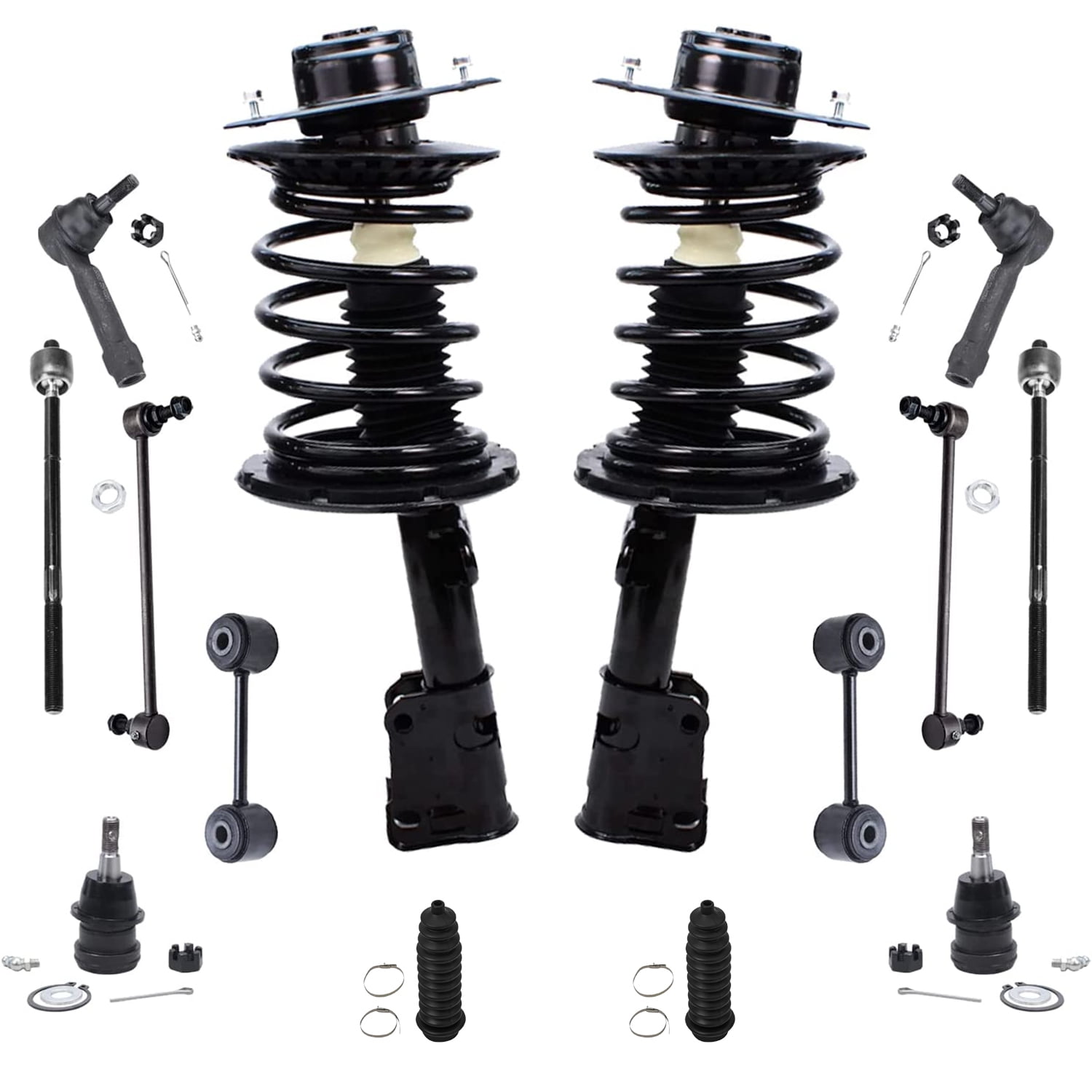 Detroit Axle Front Struts + Tie Rods w/ Boots + Lower Ball Joints