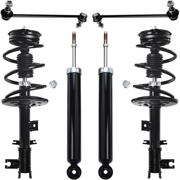 Detroit Axle - Front Struts and Coil Springs Assembly Sway Bars Rear Shock Absorbers Replacement for 2009-2014 Nissan Murano - 6pc Set