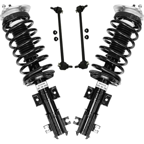 Detroit Axle - Front Struts w/ Coil Spring Assembly Sway Bars Replacement for Volvo V70 S70 C70 850 - 4pc Set Fits select: 2000 VOLVO S70 BASE/SE, 2000 VOLVO V70 BASE/SE