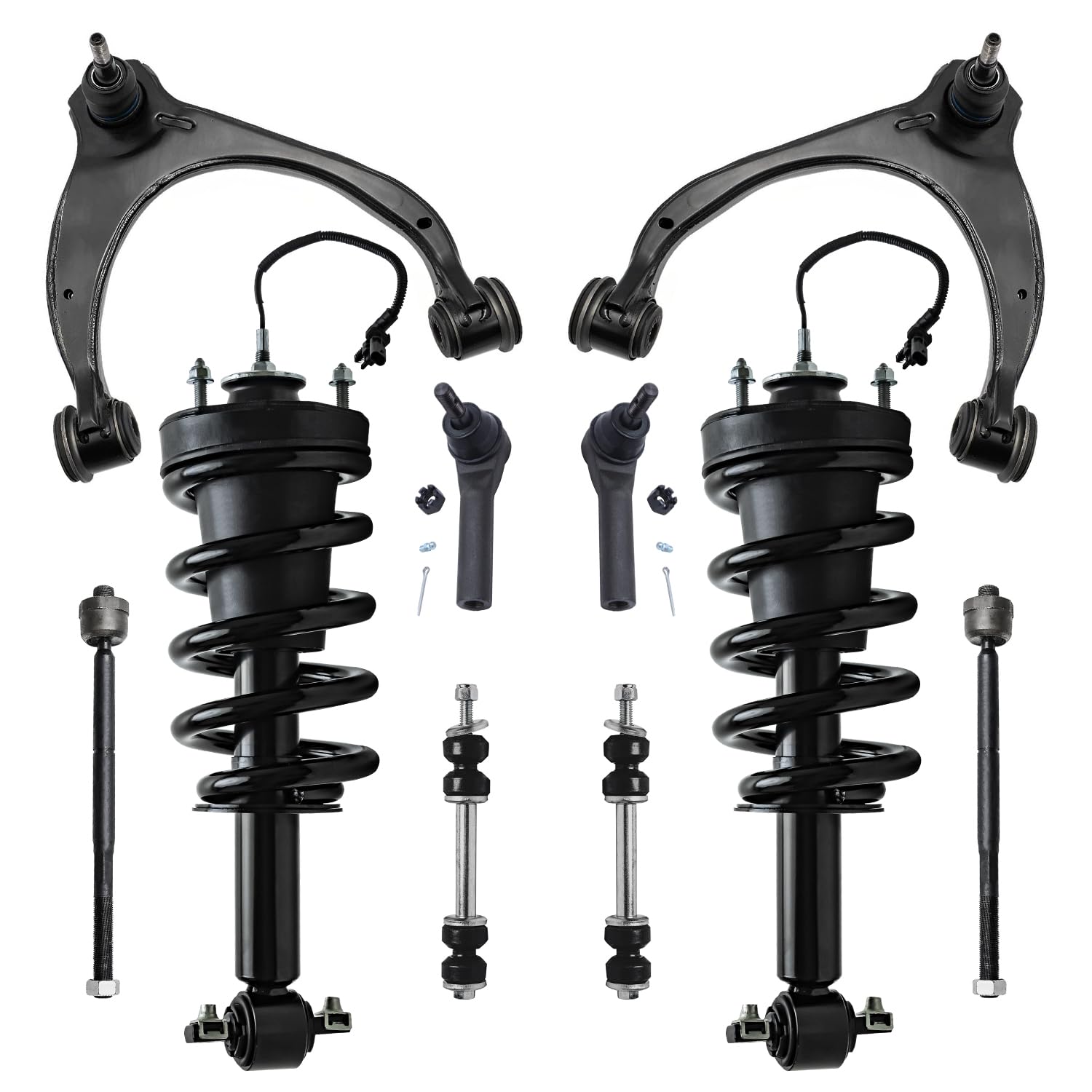 Axle Rod Detroit Axle - Front Struts w/Coil Spring Control Arms Sway Bars Tie ...