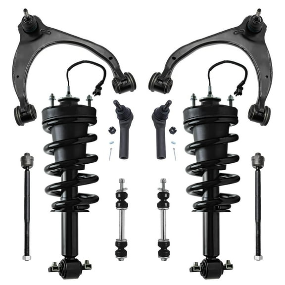 Detroit Axle - Front Struts w/Coil Spring Control Arms Sway Bars Tie Rods for Chevy Silverado 1500 Tahoe Suburban GMC Sierra Yukon XL [with MagneRide Suspension]