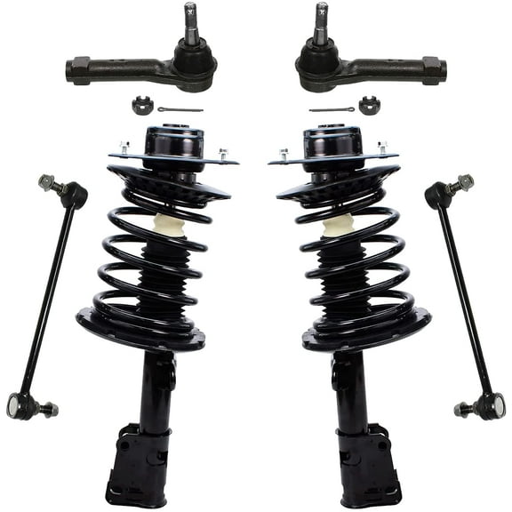 Detroit Axle - Front Struts w/Coil Spring Outer Tie Rods Sway Bars Replacement for 2001-2007 Chrysler Town & Country Voyager Dodge Caravan Grand Caravan