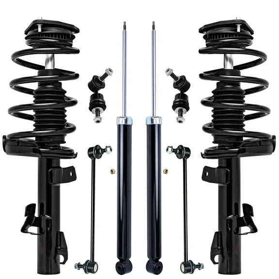 Detroit Axle - Front Struts w/Coil Spring Rear Shock Absorbers Sway Bar Links Replacement for 2008-2013 Volvo C70