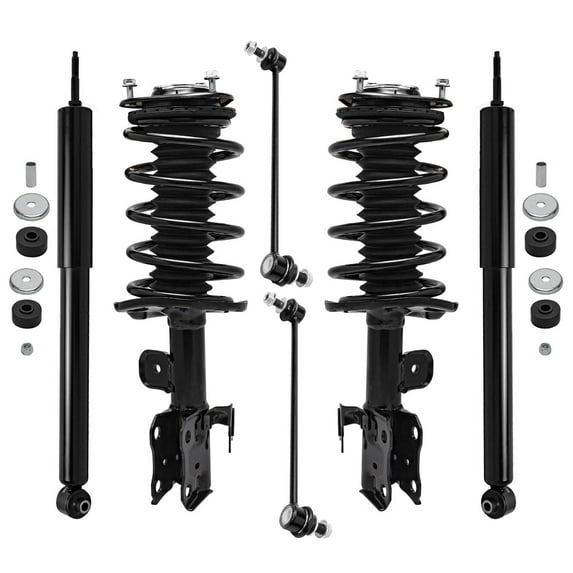 Detroit Axle - Front Struts w/Coil Spring Rear Shock Absorbers Sway Bar Links Replacement for 2010-2015 Toyota Prius