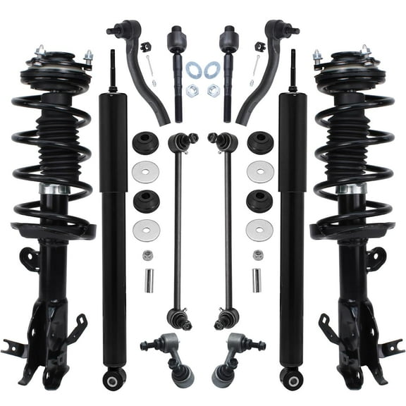 Detroit Axle - Front Struts w/ Coil Spring Rear Shocks Sway Bar Tie Rods Suspension Kit for 2013-2015 Honda Civic - 12pc Set