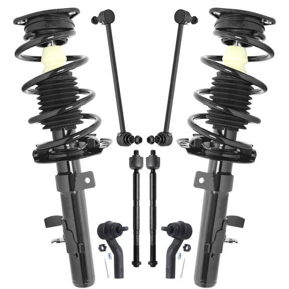 Detroit Axle - Front Struts w/Coil Spring Sway Bar Links Outer Inner Tie Rod Ends Replacement for 2013 Ford Escape - 8pc Set