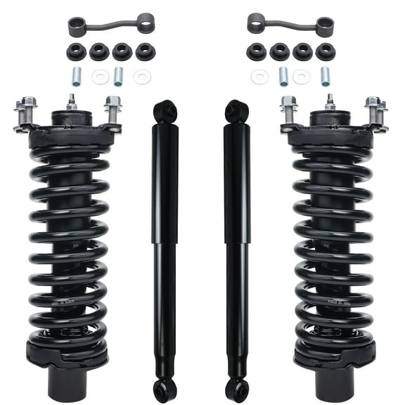 Detroit Axle - Front Struts w/Coil Spring Sway Bar Links Rear Shocks Replacement for 2002-2007 Jeep Liberty
