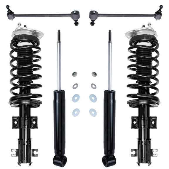 Detroit Axle - Front 6pc Struts Shocks Kit for Volvo S70 C70 850 V70, 2 Struts with Coil Spring 2 Sway Bars 2 Rear Shock Absorbers Replacement Suspension
