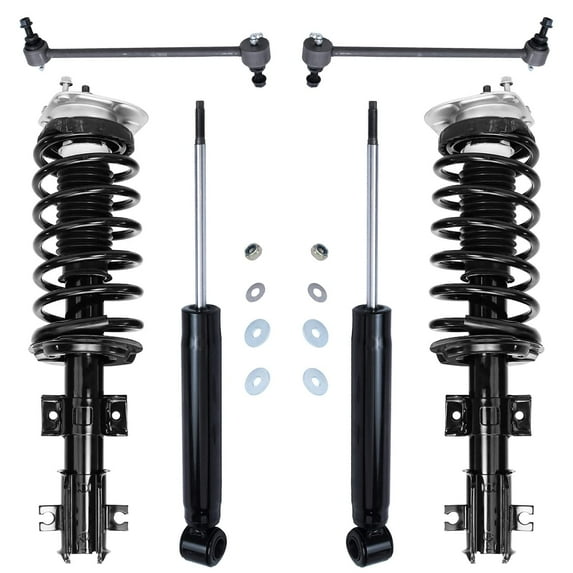 Detroit Axle - Front 6pc Struts Shocks Kit for Volvo S70 C70 850 V70, 2 Struts with Coil Spring 2 Sway Bars 2 Rear Shock Absorbers Replacement Suspension