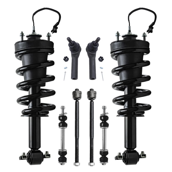 Detroit Axle - Front Struts w/Coil Spring Sway Bars Tie Rods for 2015-2018 Chevrolet Silverado 1500 Tahoe Suburban GMC Sierra Yukon XL [with MagneRide Suspension]