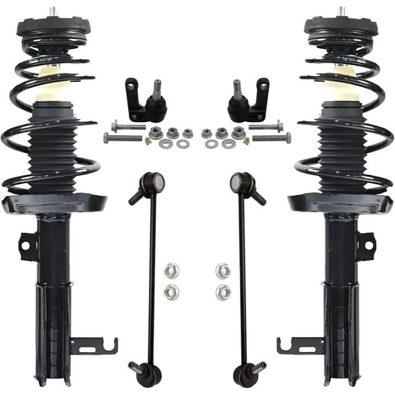 Detroit Axle - Front Struts w/Coil Spring + Sway Bars + Upper Ball Joints Replacement for 2012-2016 Buick Regal 2.0L 2.4L - 6pc Set
