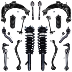 Detroit Axle - Front Struts w/Coil Springs Control Arms Tie Rods Sway Bars Boots Replacement for 2003-2007 Mazda 6