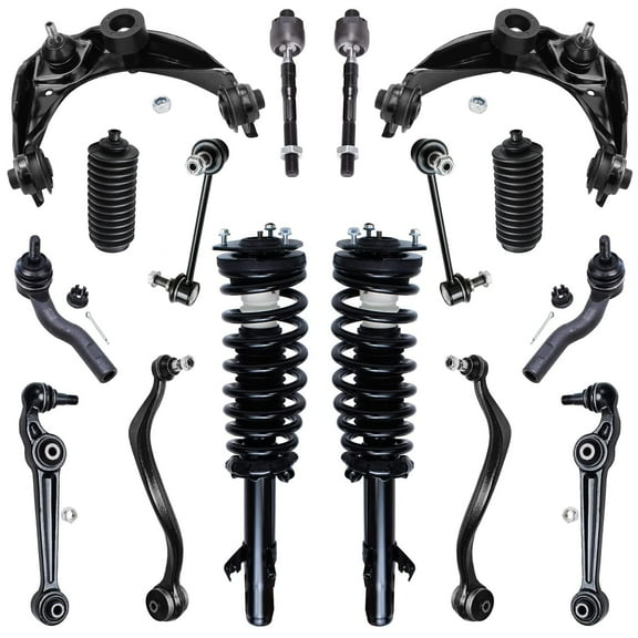 Detroit Axle - Front Struts w/Coil Springs Control Arms Tie Rods Sway Bars Boots Replacement for 2003-2007 Mazda 6