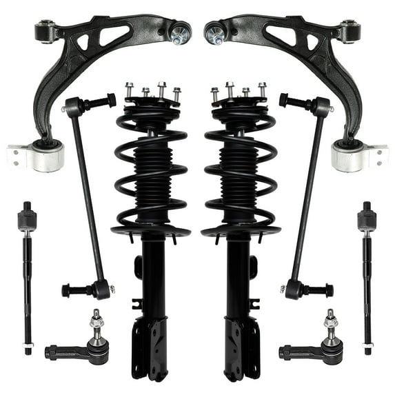 Detroit Axle - Front Struts w/Coil Springs Lower Control Arms w/Ball Joints Sway Bars Tie Rods Replacement for 2011-2013 Ford Explorer AWD 3.5L