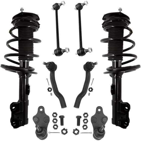 Detroit Axle - 8pc Front Struts Kit for 2012-2017 Toyota Camry, 2 Struts Coil Spring 2 Sway Bar Links 2 Outer Tie Rod Ends 2 Lower Ball Joints Replacement