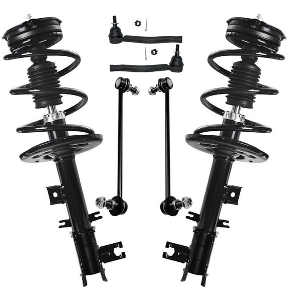 Detroit Axle - Front Struts w/Coil Springs Sway Bar Links Outer Tie Rod Ends Replacement for 2009-2014 Nissan Murano - 6pc Set