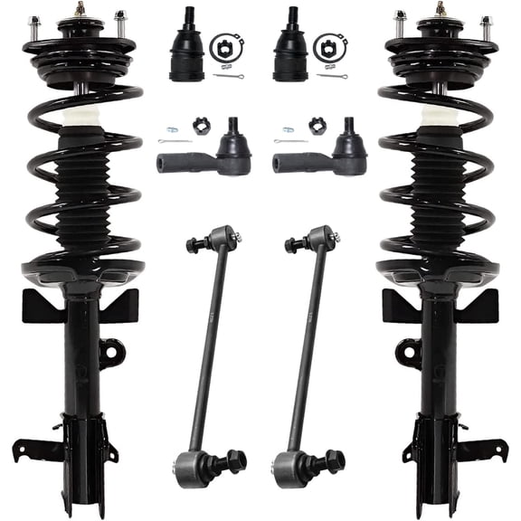 Detroit Axle - Front Struts w/Coil Springs Sway Bars Lower Ball Joints Outer Tie Rod Ends Replacement for 2011-2012 Honda Odyssey - 8pc Set