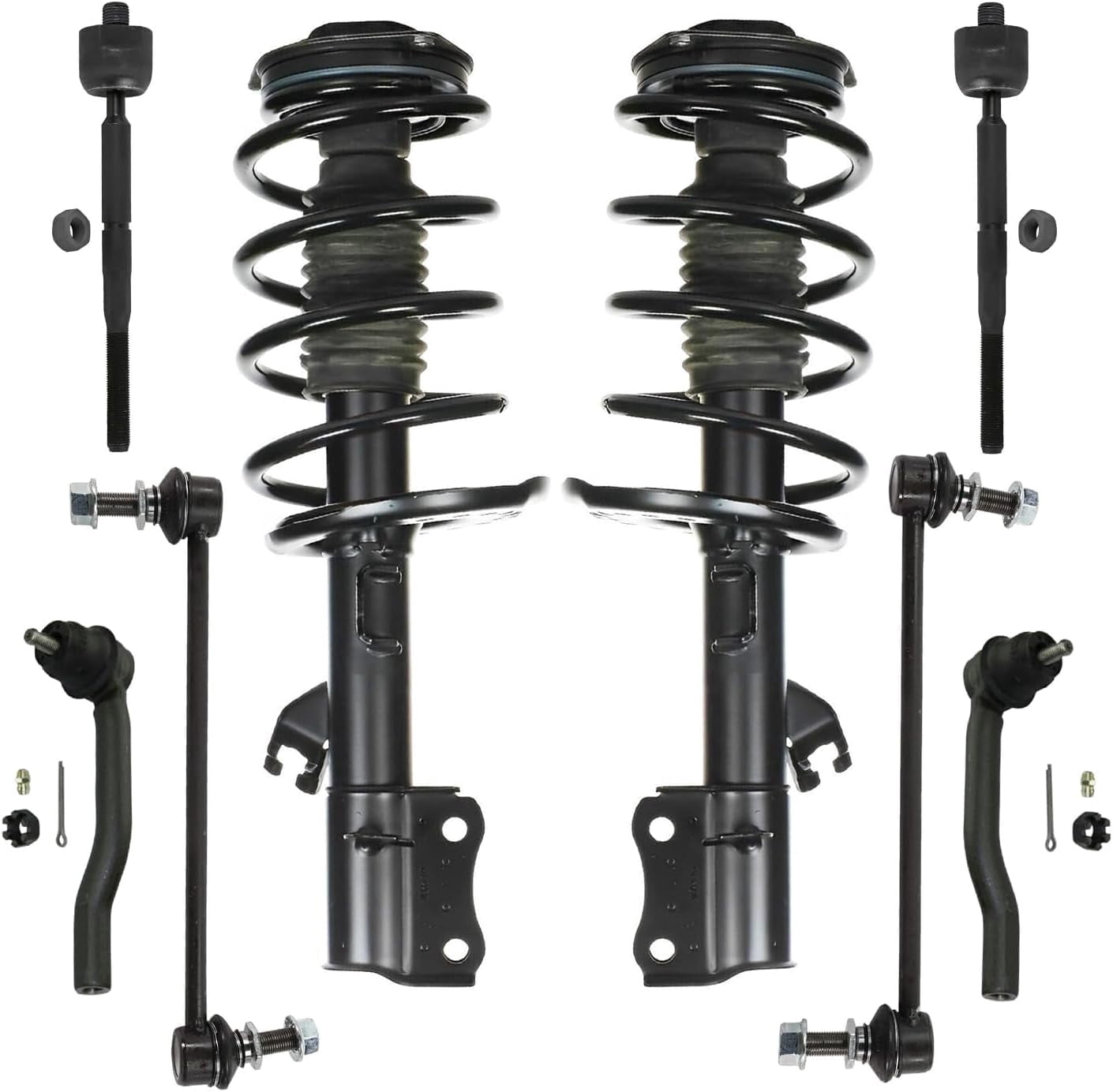 Detroit Axle - Front Struts w/Coil Springs Sway Bars Outer Inner Tie ...