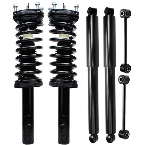 Detroit Axle - Front Struts w/Coil Springs Sway Bars Rear Shock Absorbers Replacement for 2005-2010 Jeep Grand Cherokee Commander - 6pc Set