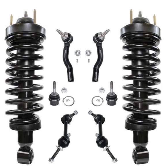 Detroit Axle - Front Struts w/Coil Springs Sway Bars Tie Rods Ball Joints Replacement for 2003-2011 Ford Crown Victoria Mercury Grand Marquis Marauder
