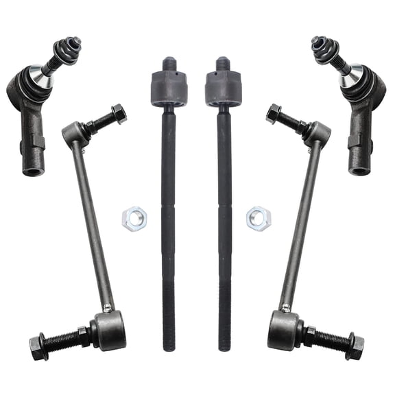 Detroit Axle - Front Suspension Kit for 2010-2015 Flex 2010-2016 Taurus Lincoln MKT MKS, 4 Outer Inner Tie Rods 2 Sway Bar End Links 2011 2012 2013 2014 Ford Replacement