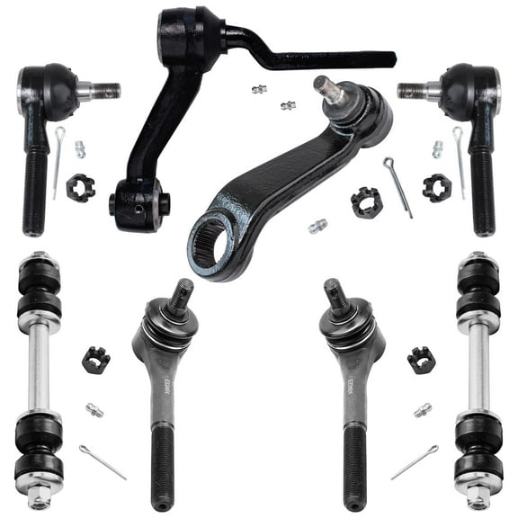 Detroit Axle - Front Suspension Kit for Ford LTD Lincoln Continental Mark VI Town Car Mercury Colony Park Grand Marquis, 2 Pitman Arm & Idler Arm 2 Sway Bars 4 Outer Inner Tie Rods Replacement