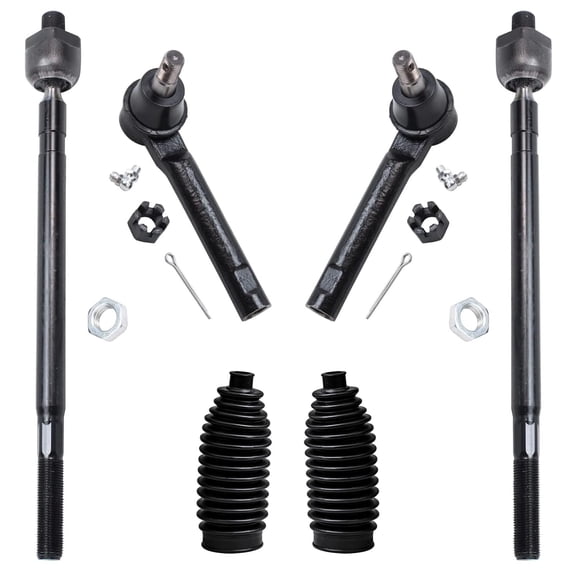 Detroit Axle - Front Suspension Kit Outer and Inner Tie Rod Rack Boots for 2004 2005 2006 2007 2008 2009 Nissan Quest