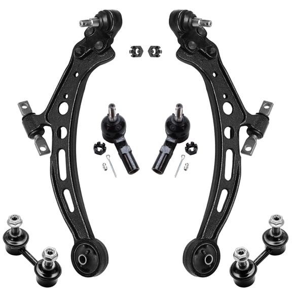 Detroit Axle - Front Suspension Kit Replacement for Toyota Camry - 2 Lower Control Arms & Ball Joint, 2 Outer Tie Rods & 2 Sway Bar Links Fits select: 1996 TOYOTA CAMRY DX/LE/XLE