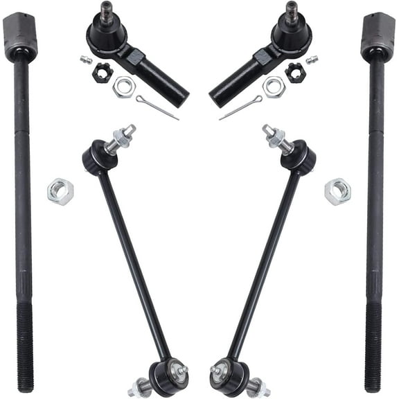 Detroit Axle - Front Sway Bar End Links + Inner Outer Tie Rod Ends Replacement for 1995 - 2001 2002 2003 Ford Windstar - 6pc Set