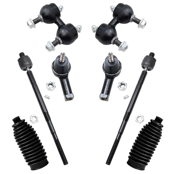 Detroit Axle - Front Sway Bar Links Inner & Outer Tie Rod End Links w/Boots Replacement for 2001-2006 Hyundai Elantra - 8pc Set