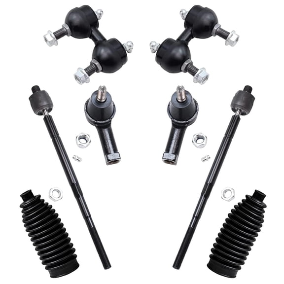 Detroit Axle - Front Sway Bar Links Inner & Outer Tie Rod End Links w/Boots Replacement for 2001-2006 Hyundai Elantra - 8pc Set