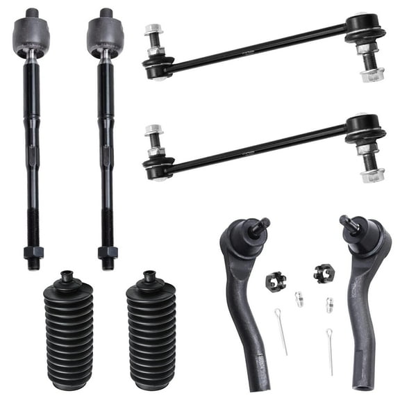 Detroit Axle - Front Sway Bar Links Tie Rods w/Steering Rack Boots Replacement for 2007-2012 Nissan