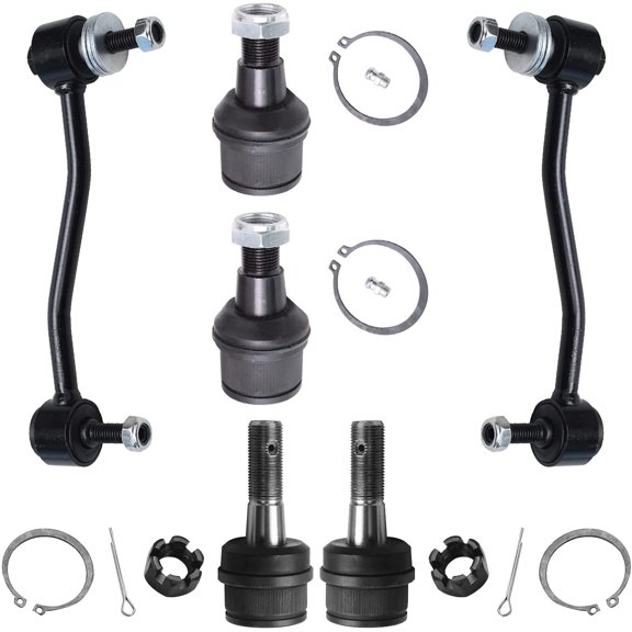 Detroit Axle - Front Sway Bars Ball Joints for 1999 Ford F-250 F-350 F-450 F-550 Super Duty 2 Stabilizer Sway Bar End Links 4 Upper & Lower Ball Joints Replacement