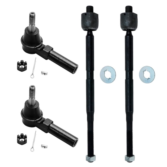 Detroit Axle - 4 Front Tie Rods for 2008 2009 Chevrolet Equinox Saturn Vue Pontiac Torrent, Inner and Outer Tie Rods
