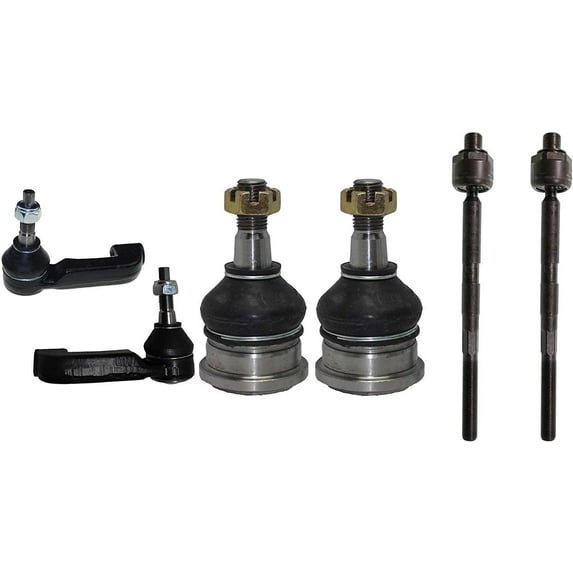 Detroit Axle - Front Tie Rods Ball Joints for 2008-2012 Jeep Liberty 2007-2011 Dodge Nitro 2 Lower Ball Joints 4 Tie Rod End Links 2009 2010 Replacement - 6pc