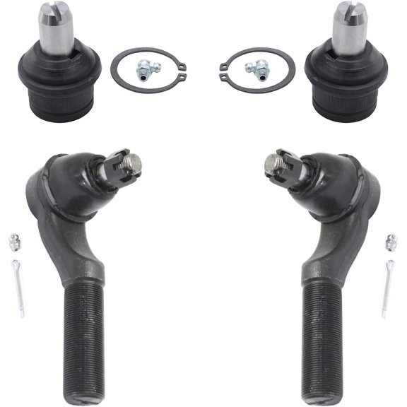 Detroit Axle - Front Tie Rods Ball Joints Kit for Ford 2007-2014 E-150 E-250, 2006-2019 E-350 E-450 Super Duty, 2 Outer Tie Rods 2 Upper Ball Joints Replacement