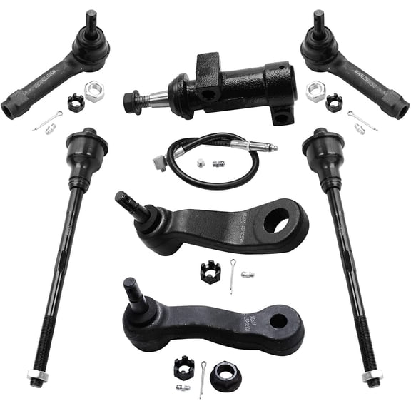 Detroit Axle - Front Tie Rods Idler Pitman Arms for Silverado Sierra Suburban Avalanche 1500 Tahoe Escalade, Inner & Outer Tie Rods, Pitman Arm, Idler Arm w/Bracket Replacement 7pc Suspension Kit