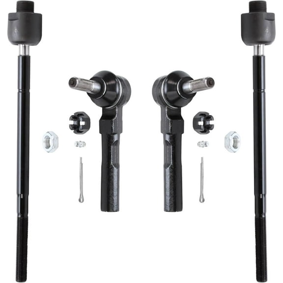 Detroit Axle - Front Tie Rods Kit for 2003-2014 Chevrolet GMC Express Savana 1500, 2003-2005 Express Savana 2500, 4 Inner Outer Tie Rod End Links Replacement