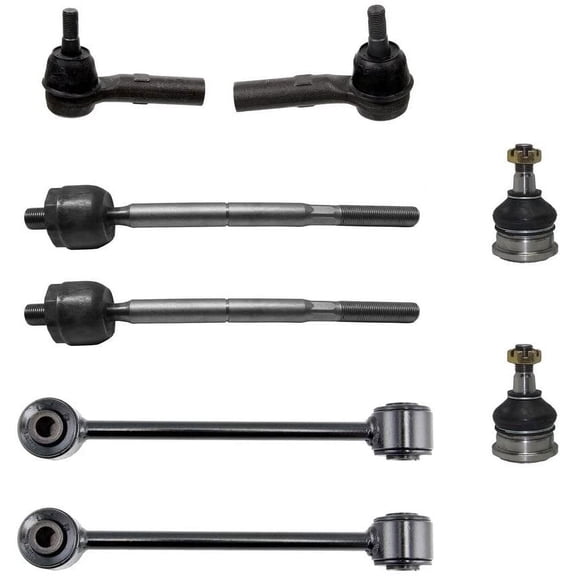 Detroit Axle - Front Tie Rods + Lower Ball Joints + Sway Bar Links Replacement for 2005-2010 Jeep Grand Cherokee 2008-2010 Commander - 8pc Set