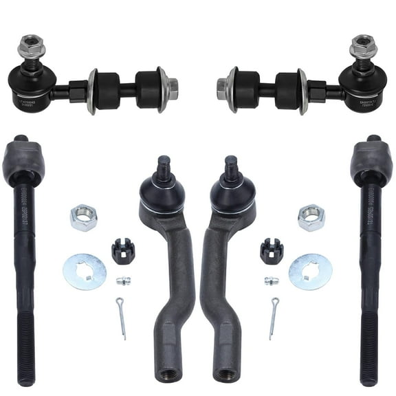 Detroit Axle - Front Tie Rods Sway Bars for 1999-2004 Chevy Tracker Suzuki Vitara, 2 Stabilizer Sway Bar End Links 4 Outer Inner Tie Rods Replacement