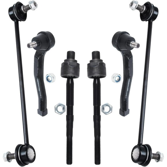 Detroit Axle - Front Tie Rods Sway Bars for Chevrolet Aveo 5 Pontiac Wave G3 Suzuki Swift+, 2 Stabilizer Sway Bar End Links 4 Outer Inner Tie Rod End Links Replacement