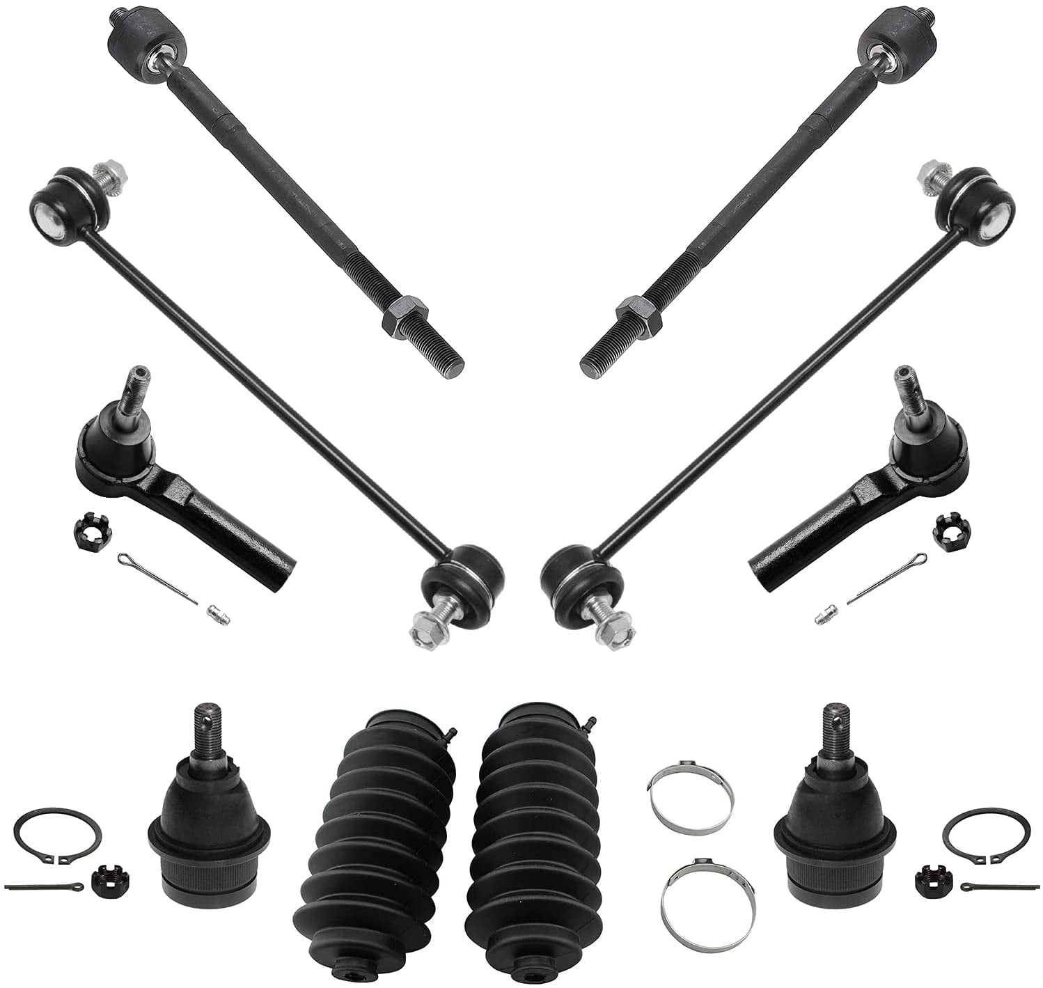 Detroit Axle Front Tie Rods Sway Bars Lower Ball Joints Replacement