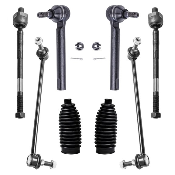 Detroit Axle - Front Tie Rods Sway Bars for 2005 2006 2007 Nissan Murano 4 Inner & Outer Tie Rods 2 Sway Bar Links Boots 2 Boots Replacement