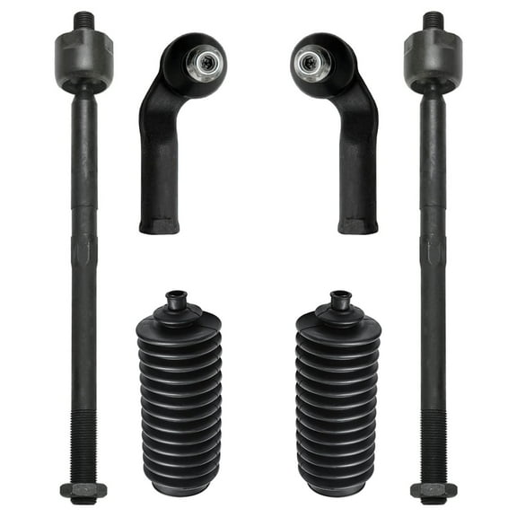 Detroit Axle - Front Tie Rods for Volvo C30 C70 S40 V50, 4 Inner & Outer Tie Rods, 2 Boots Suspension Kit Replacement Fits select: 2004-2010 VOLVO S40 2.4I, 2006-2013 VOLVO C70 T5