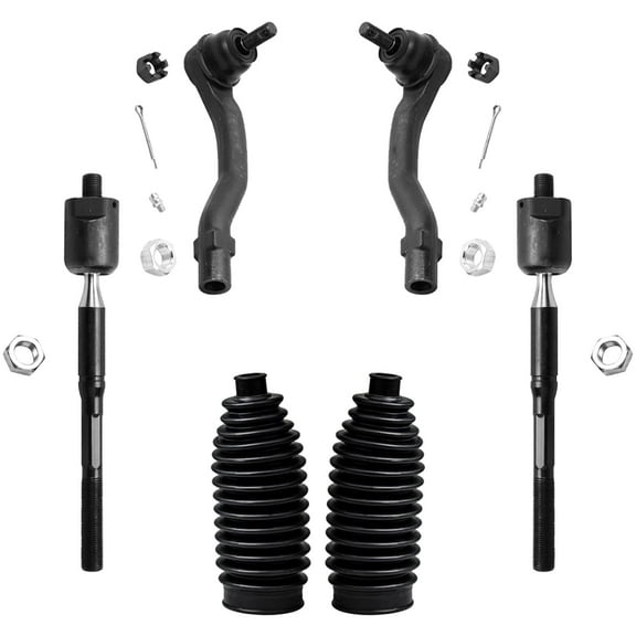 Detroit Axle - Front Tie Rods for 2002 2003 Toyota Camry Lexus ES300, 4 Inner and Outer Tie Rods, 2 Boots, Replacement
