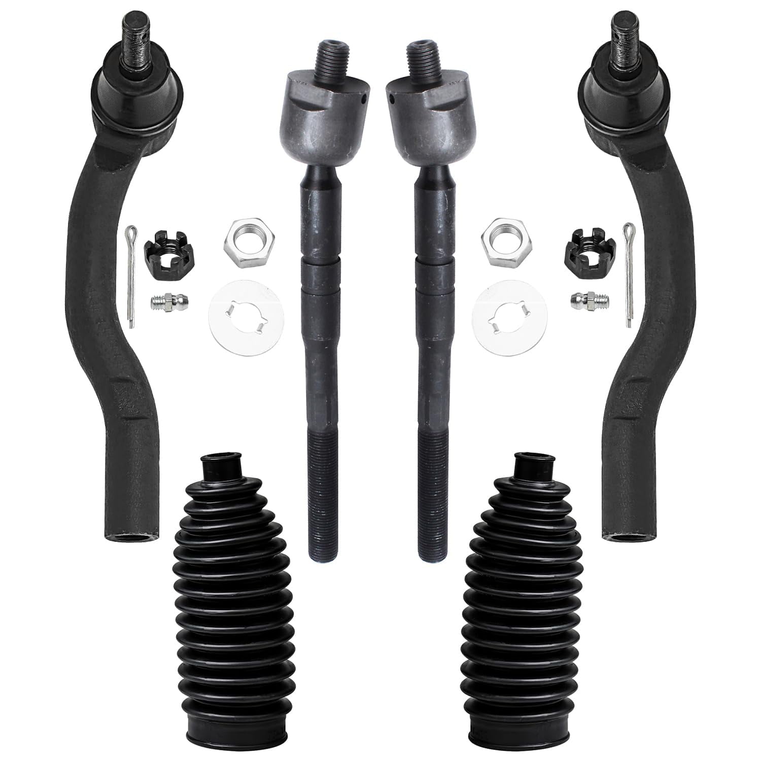 Detroit Axle - Front Tie Rods for 2007-2011 Toyota Camry 2008 2009 2010, 4 Inner and Outer Tie Rods, 2 Boots, Replacement