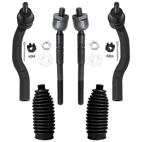 Detroit Axle - Front Tie Rods for 2007-2011 Toyota Camry 2008 2009 2010, 4 Inner and Outer Tie Rods, 2 Boots, Replacement
